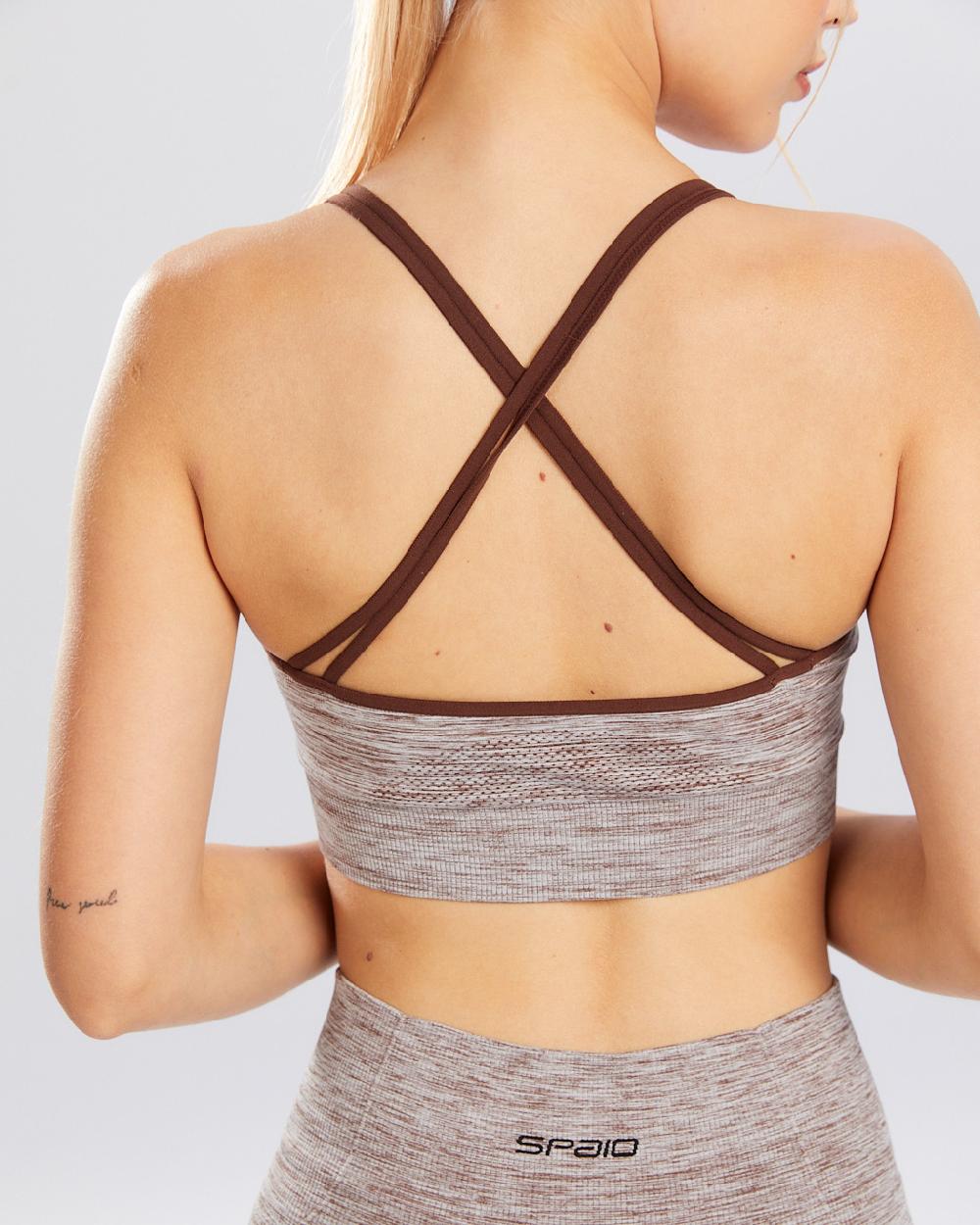 Spaio SPAIO REGGISENO SPORTIVO MELANGE COFFEE Prezzo Ridotto