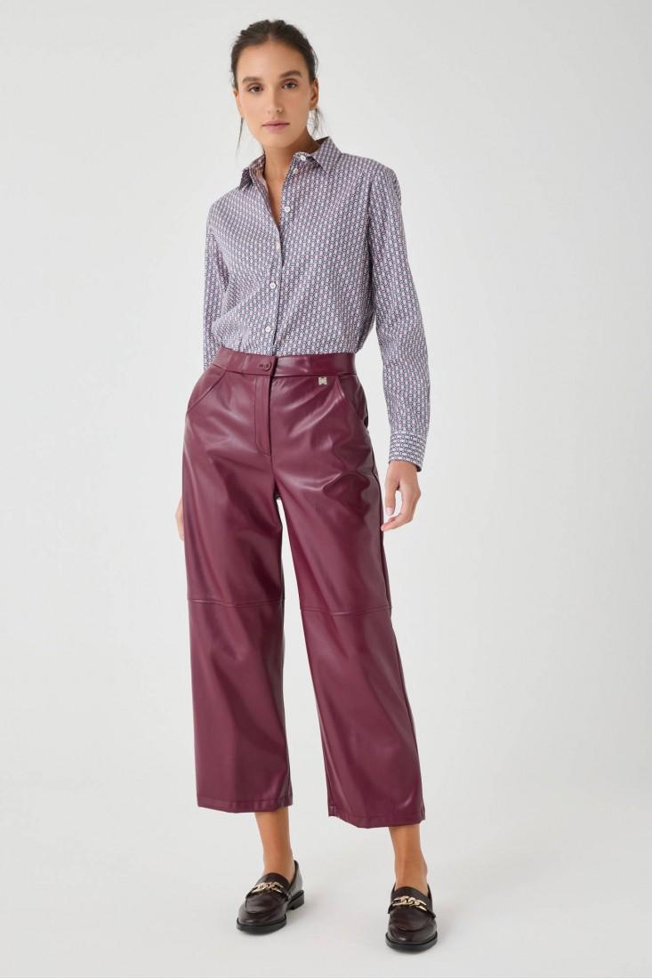 Zanetti 1965 Camicia in cotone stretch geometrico 2025