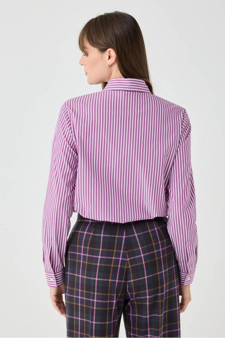 Zanetti 1965 Camicia a righe con dettaglio a fiori Italia