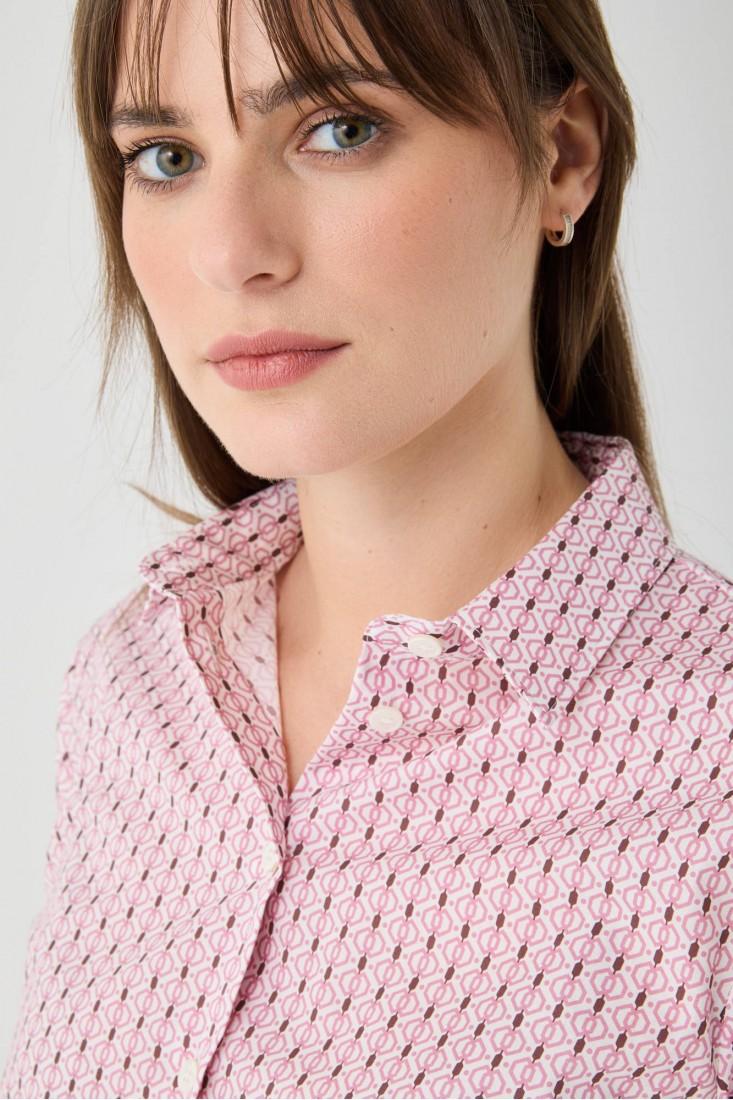 Zanetti 1965 Camicia con microstampa geometrica Qualità