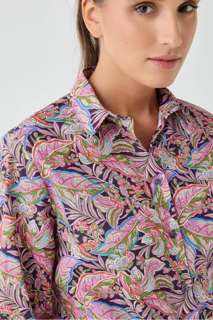 Zanetti 1965 Camicia in cotone Liberty floreale Vendita