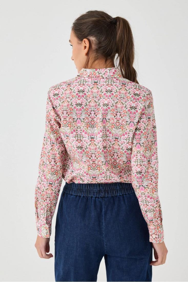 Zanetti 1965 Camicia di cotone a fiori Liberty London Promozione