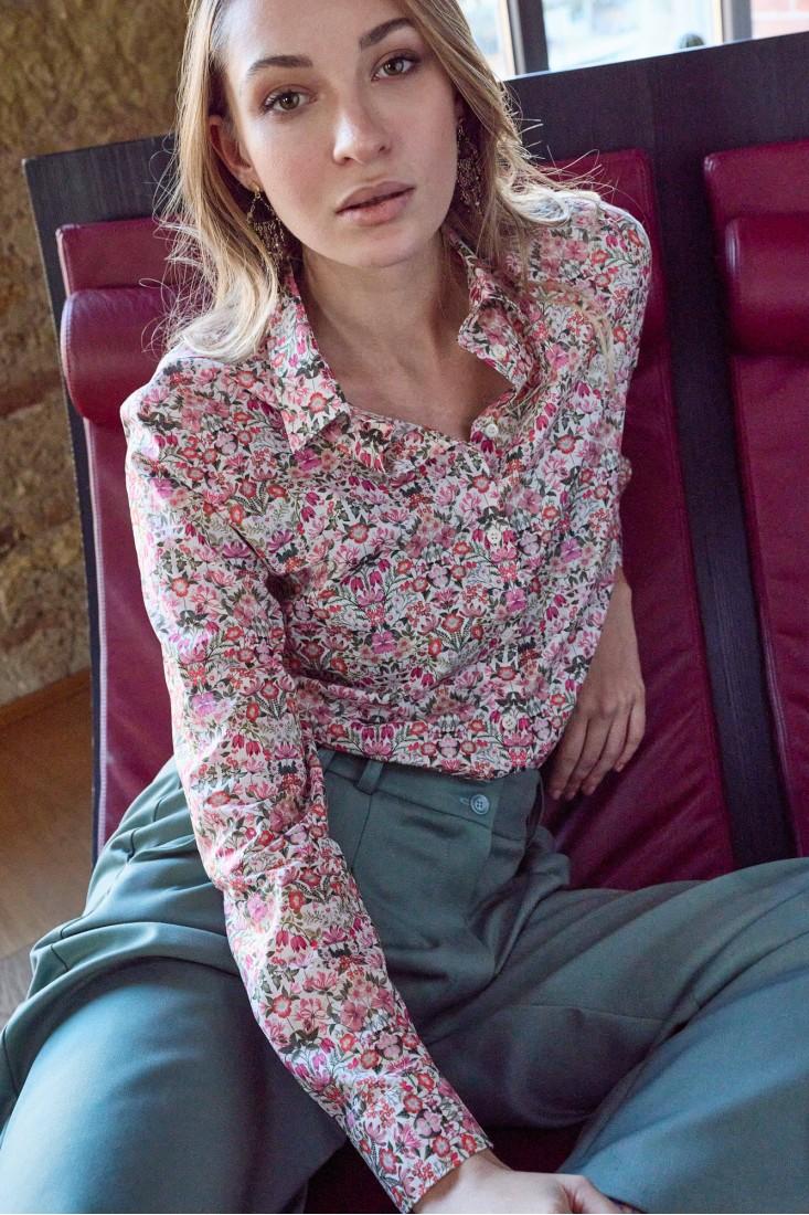 Zanetti 1965 Camicia di cotone a fiori Liberty London Promozione