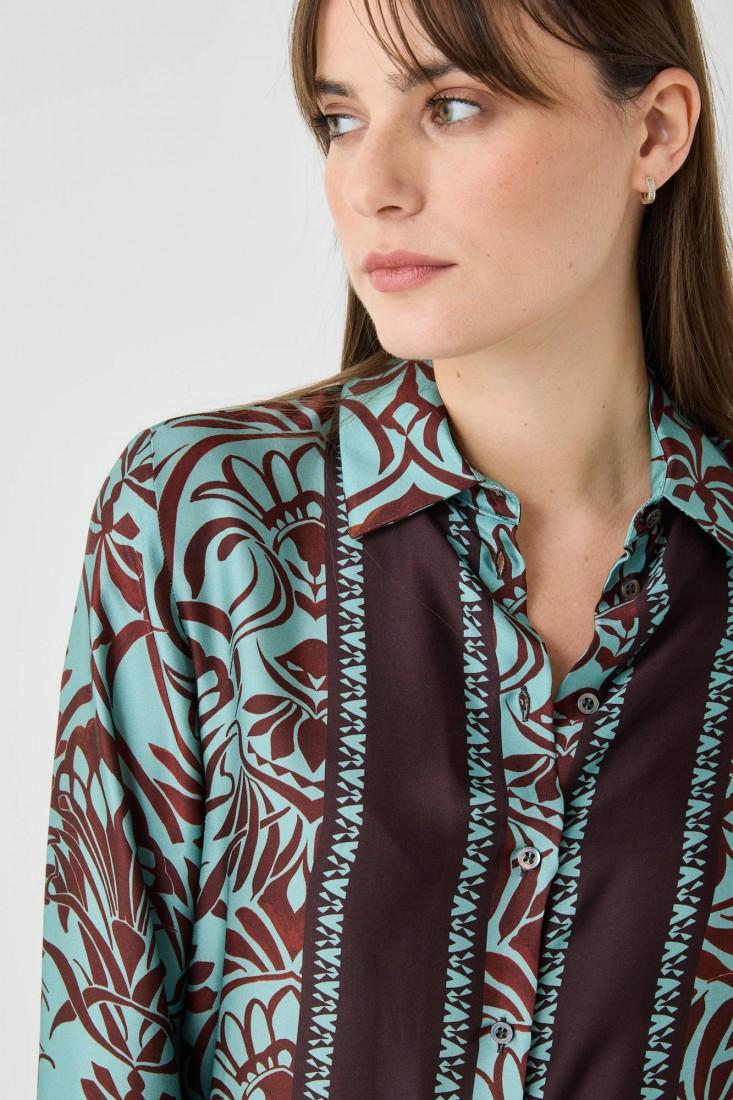 Zanetti 1965 Camicia in viscosa con stampa a fiori Spedizione Gratuita