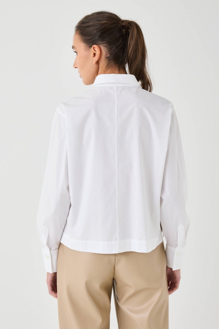 Zanetti 1965 Camicia cropped in cotone stretch Pezzi Unici