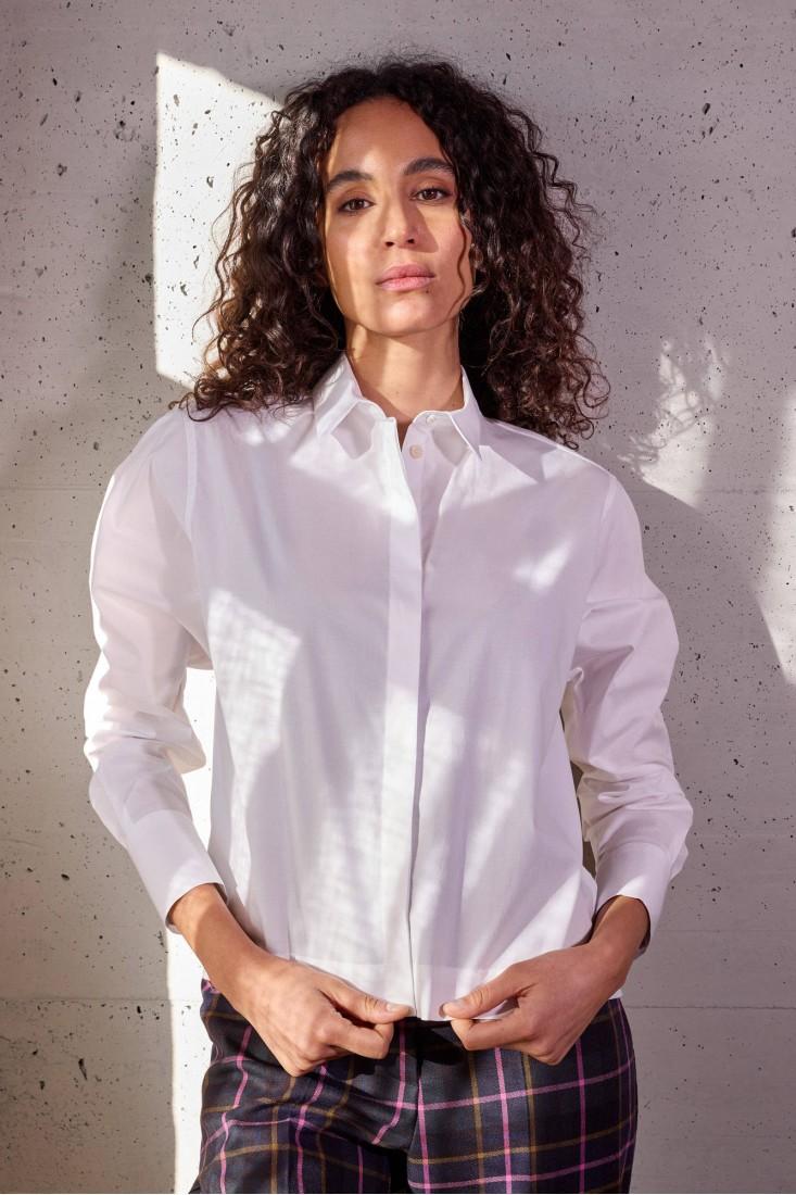 Zanetti 1965 Camicia cropped in cotone stretch Pezzi Unici
