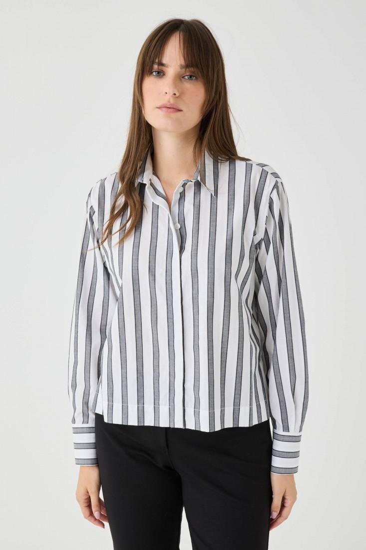 Zanetti 1965 Camicia a righe con inserti lurex Soddisfazione Garantita