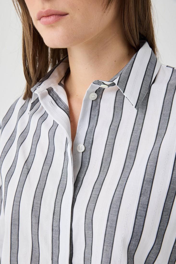 Zanetti 1965 Camicia a righe con inserti lurex Soddisfazione Garantita