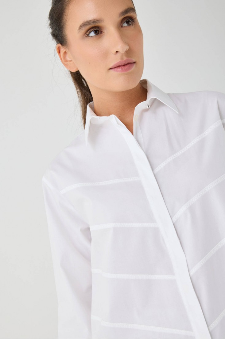 Zanetti 1965 Camicia cropped con ricami Consegna Veloce