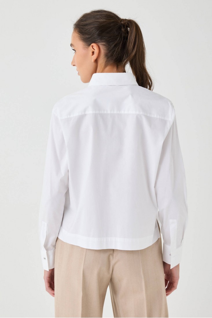 Zanetti 1965 Camicia cropped con ricami Consegna Veloce