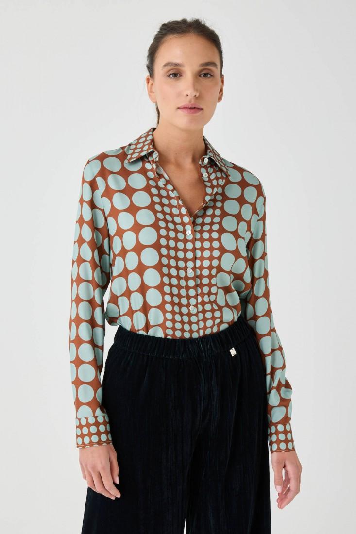Zanetti 1965 Camicia in viscosa con stampa geometrica Fino Al -60%