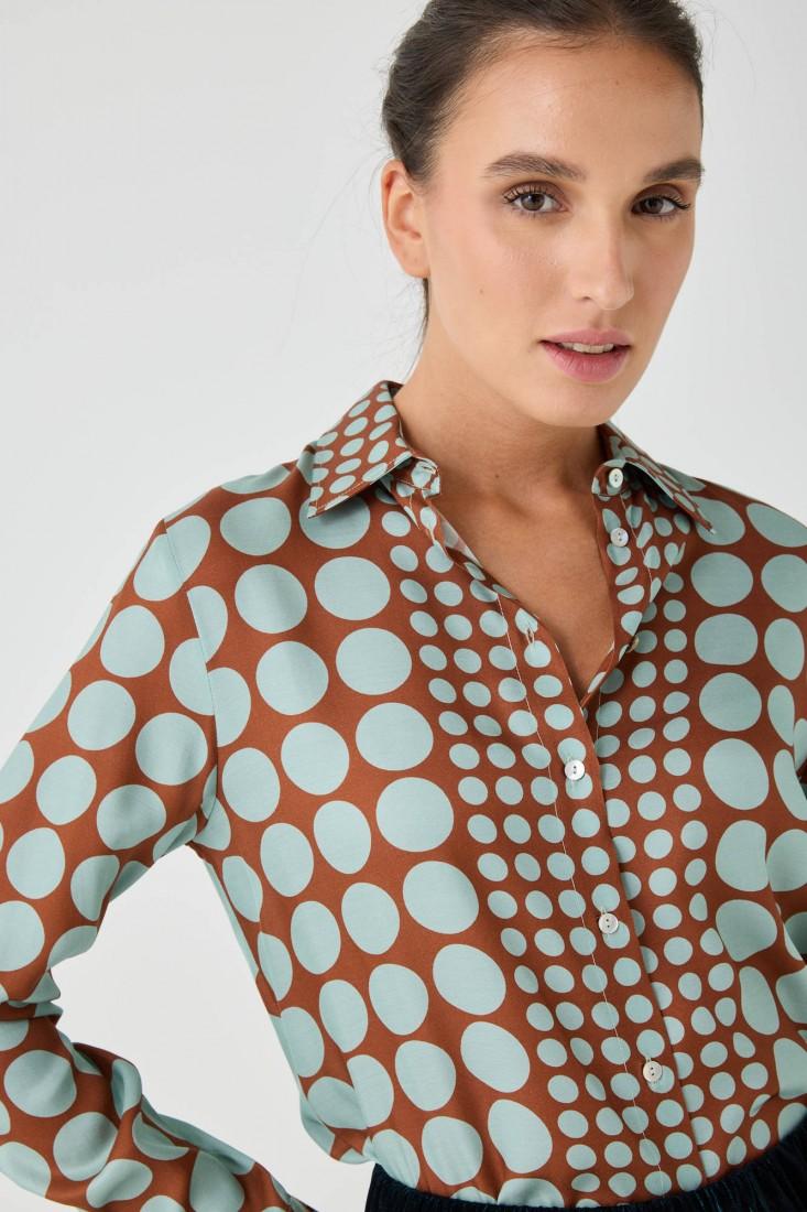 Zanetti 1965 Camicia in viscosa con stampa geometrica Fino Al -60%
