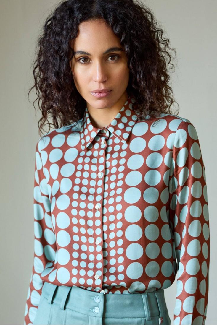 Zanetti 1965 Camicia in viscosa con stampa geometrica Fino Al -60%