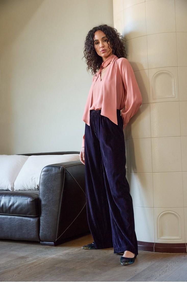 Zanetti 1965 Blusa con sciarpina in misto seta Online