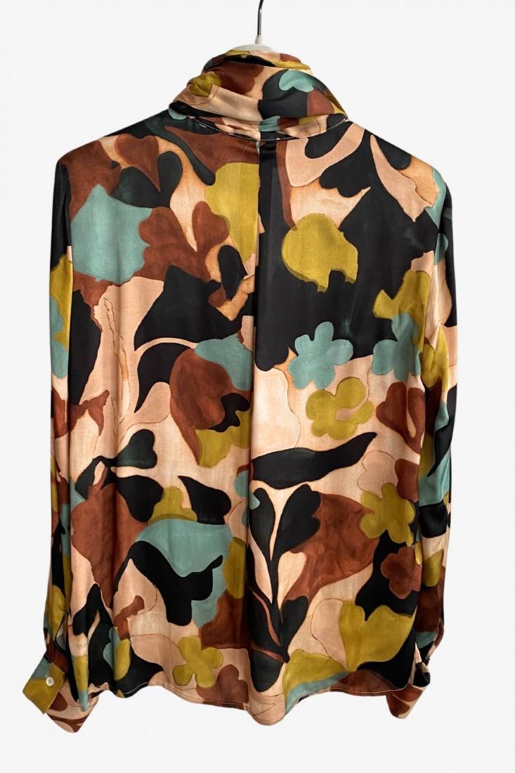 Zanetti 1965 Blusa in viscosa stampa allover Outlet