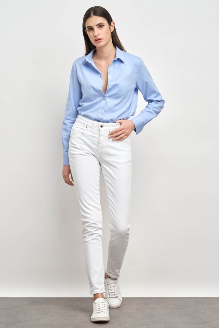 Zanetti 1965 Jeans stretch slim bianco In Linea
