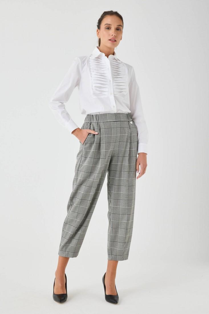 Zanetti 1965 Pantaloni carrot tartan Spedizione Gratuita