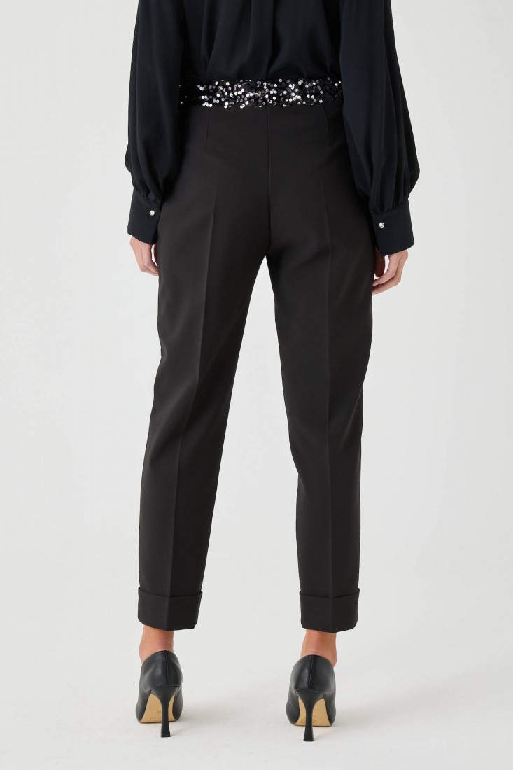 Zanetti 1965 Pantalone stretch con paillettes Negozi Online