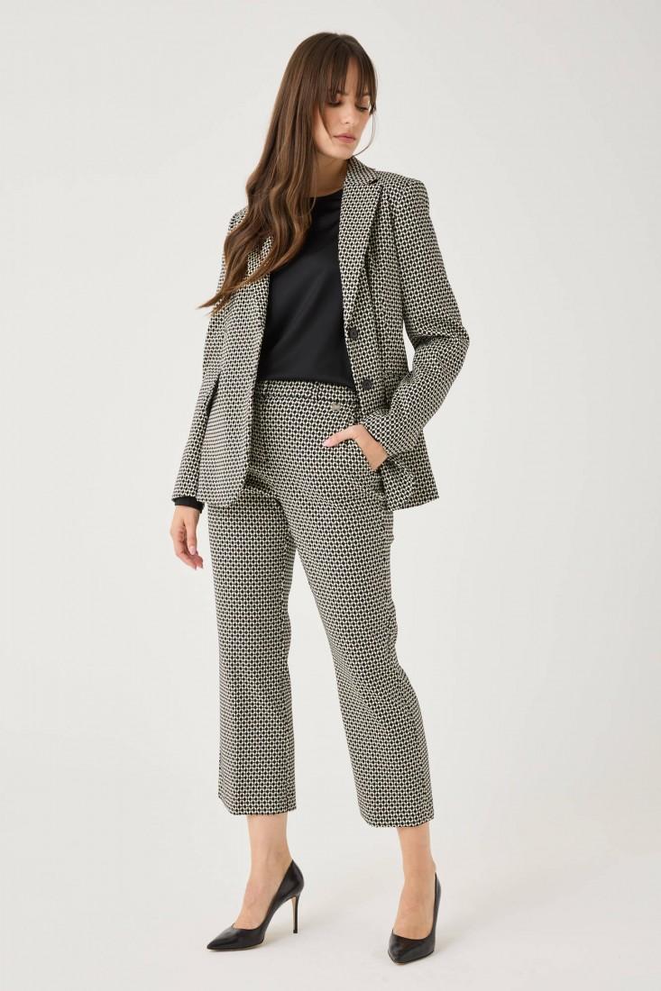 Zanetti 1965 Pantaloni ropped in punto milano jacquard Acquista Ora