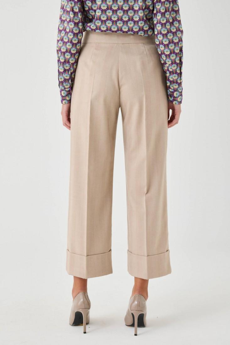 Zanetti 1965 Pantaloni palazzo cropped con risvolto Fino Al -60%