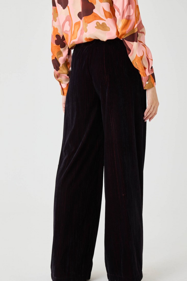 Zanetti 1965 Pantalone ampio in velluto liscio Liquidazione