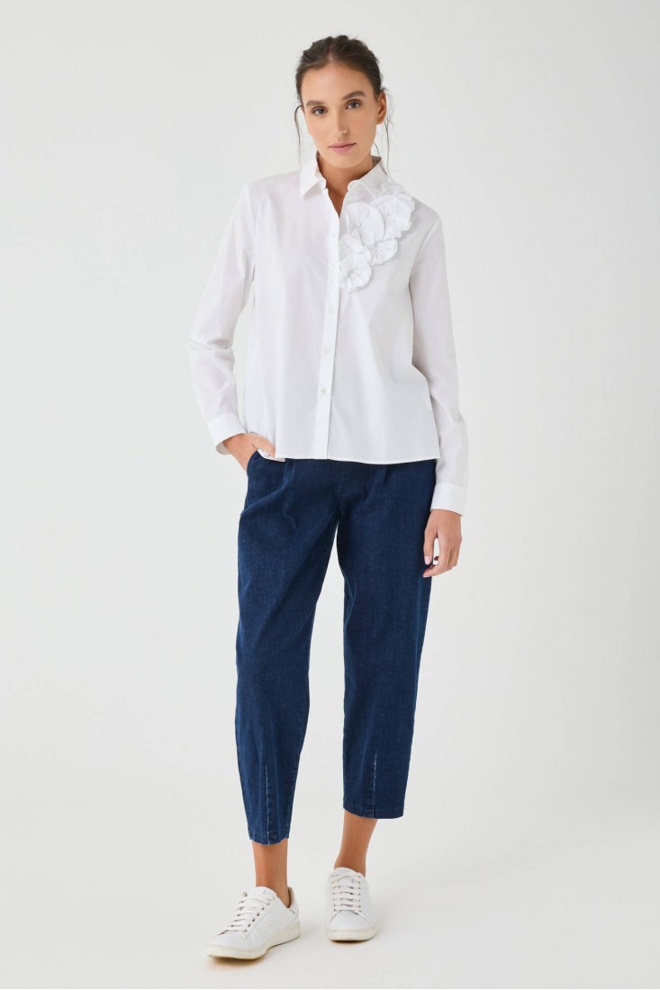 Zanetti 1965 Camicia con applicazione floreale Novità