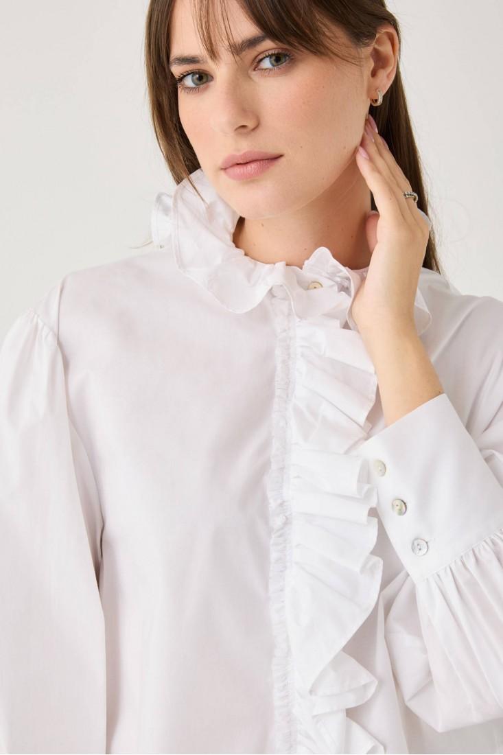 Zanetti 1965 Camicia cropped con volant Saldi