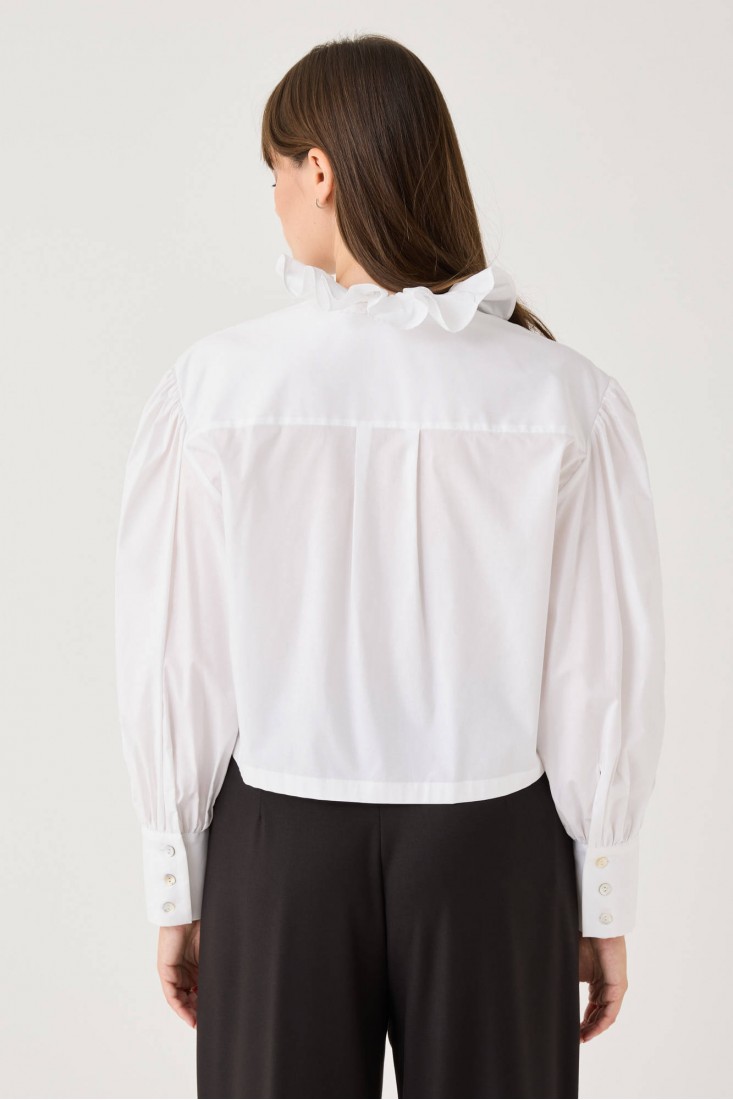 Zanetti 1965 Camicia cropped con volant Saldi