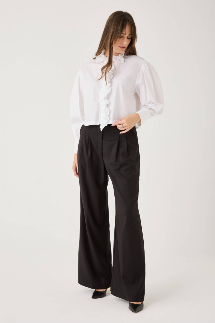Zanetti 1965 Camicia cropped con volant Saldi