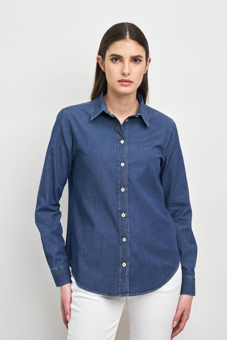 Zanetti 1965 Camicia in denim stretch STEFY Vendita Economica