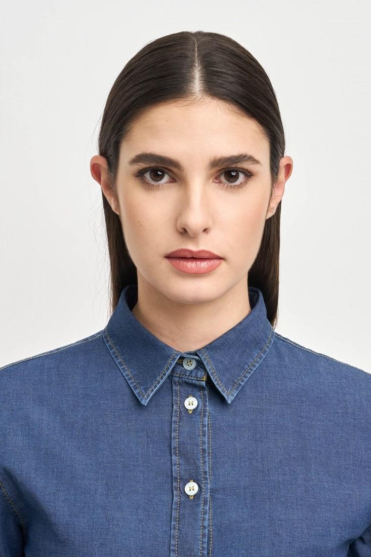 Zanetti 1965 Camicia in denim stretch STEFY Vendita Economica