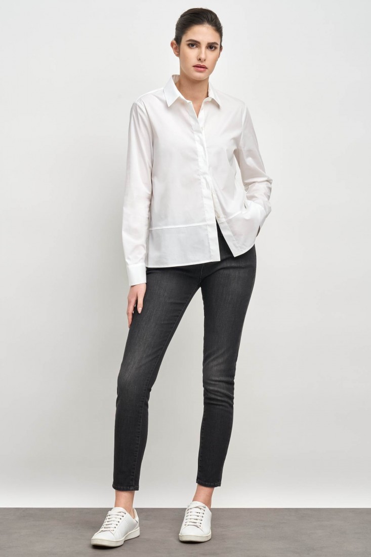 Zanetti 1965 Camicia asimmetrica in cotone Negozio