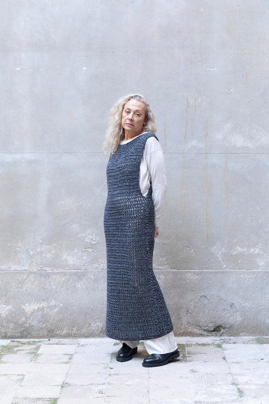 ﻿Zerobarracento Hand-Knit Maxi Wool Dress Promozione Limitata
