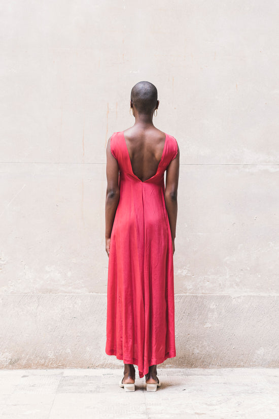 ﻿Zerobarracento HOUMI DRESS 100% BEMBERG Cyclamen/Powder Pink Fino Al -60%