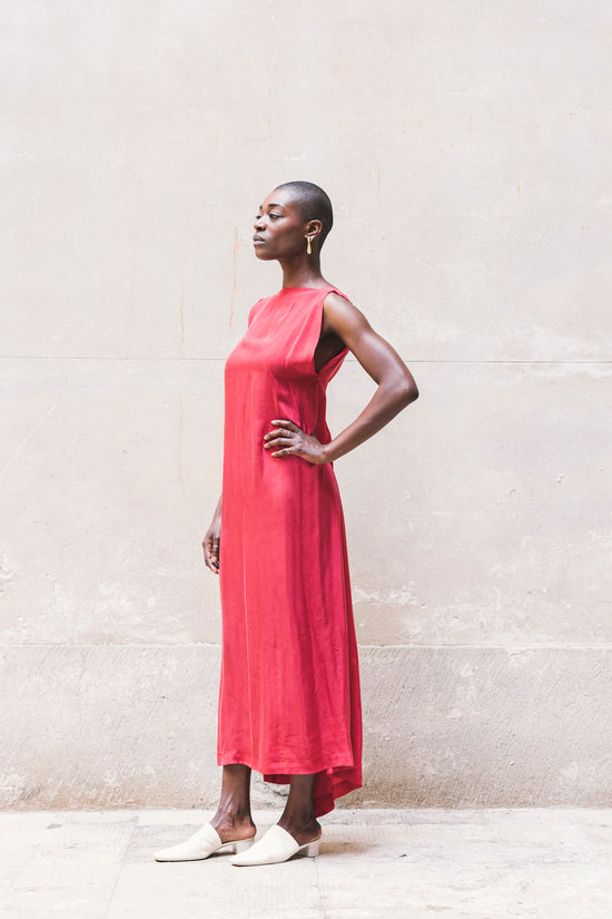 ﻿Zerobarracento HOUMI DRESS 100% BEMBERG Cyclamen/Powder Pink Fino Al -60%