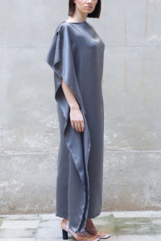 ﻿Zerobarracento Sleeveless Bemberg Draped Maxi Dress Offerte