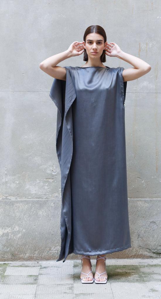 ﻿Zerobarracento Sleeveless Bemberg Draped Maxi Dress Offerte