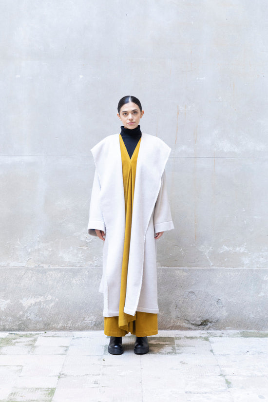 ﻿Zerobarracento Recycled Wool Long Overcoat Vendite Flash
