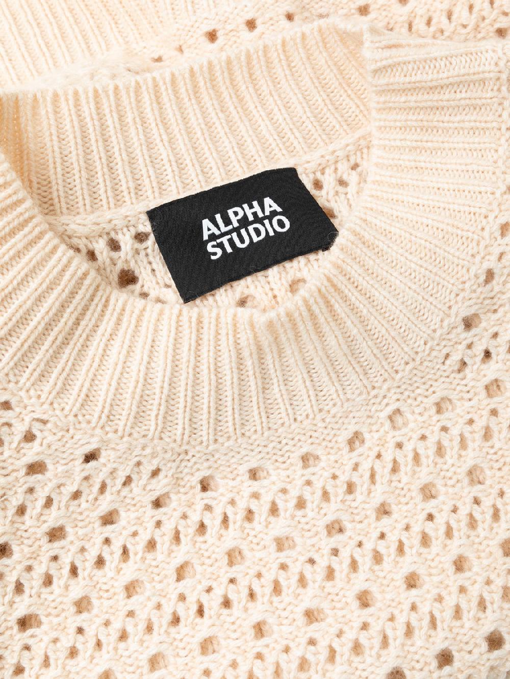Alpha studio GIROCOLLO PUNTO MAGLIA TRAFORATO Prezzo basso
