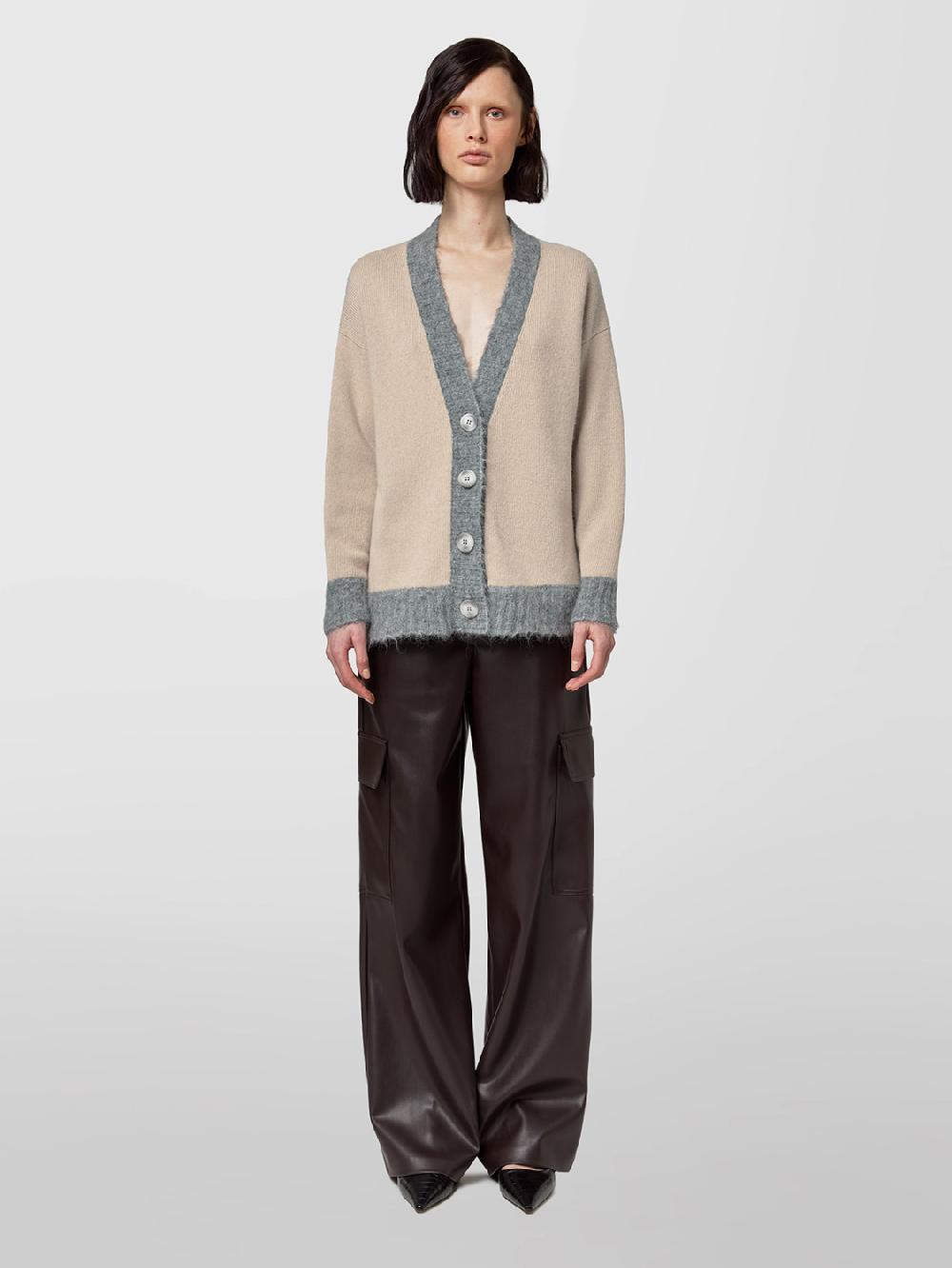 Alpha studio CARDIGAN M/L RASATO BI-MATERIALE Promozione Limitata