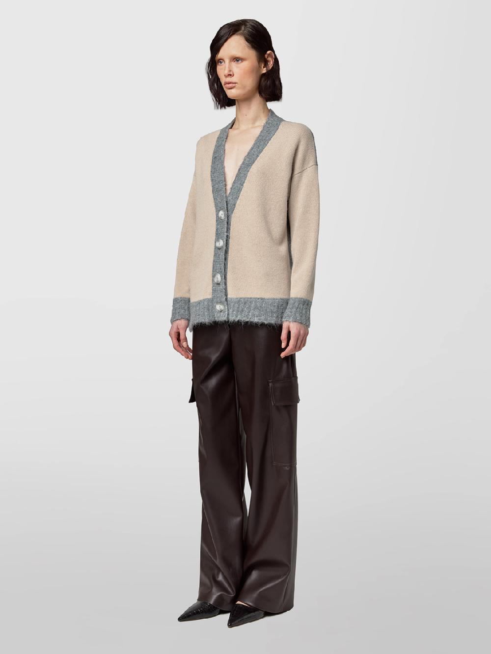 Alpha studio CARDIGAN M/L RASATO BI-MATERIALE Promozione Limitata